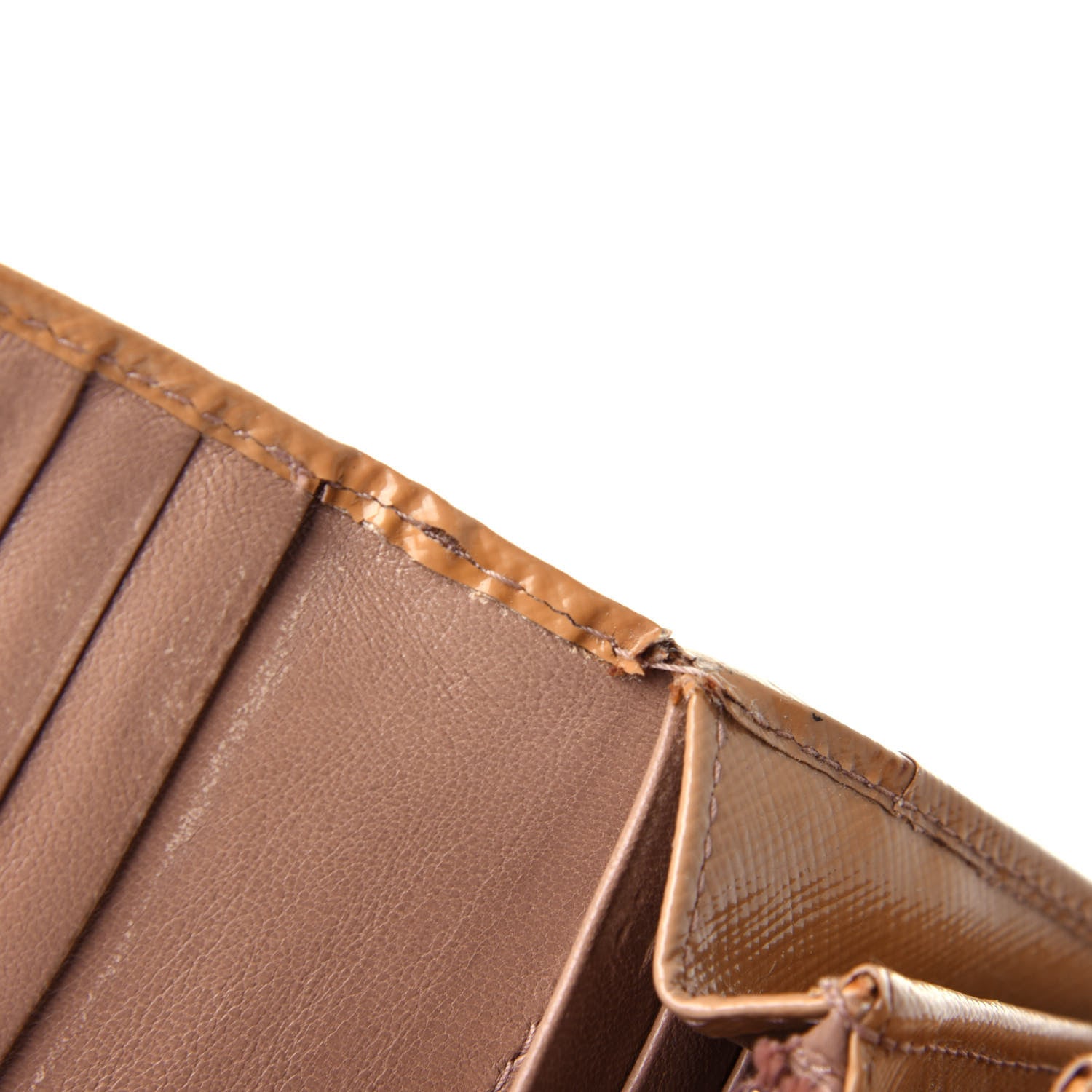 Prada Saffiano Studded Flap Wallet Caramel 10 of 11
