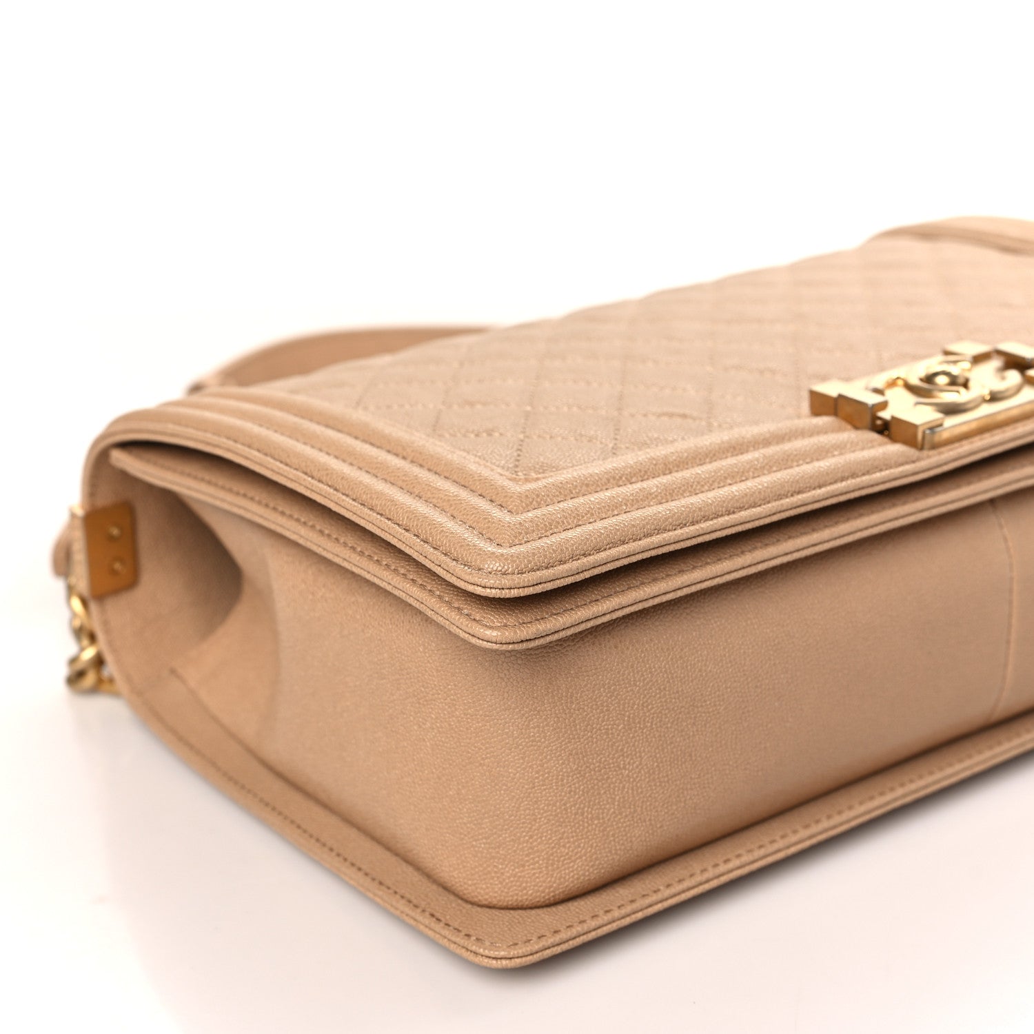 Chanel Caviar Quilted New Medium Boy Flap Beige 8 of 9