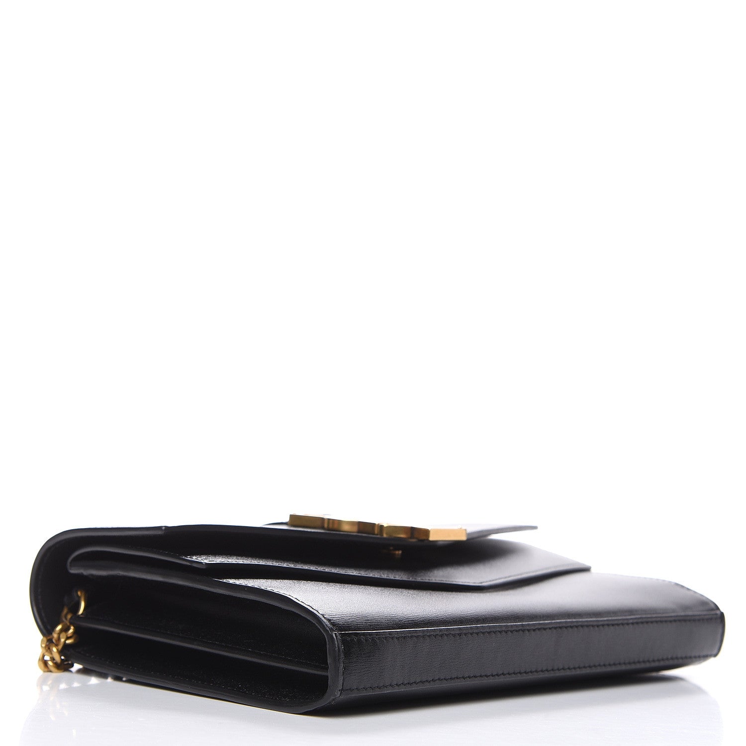 Saint Laurent Smooth Calfskin Monogram Sulpice Chain Wallet Black 4 of 9