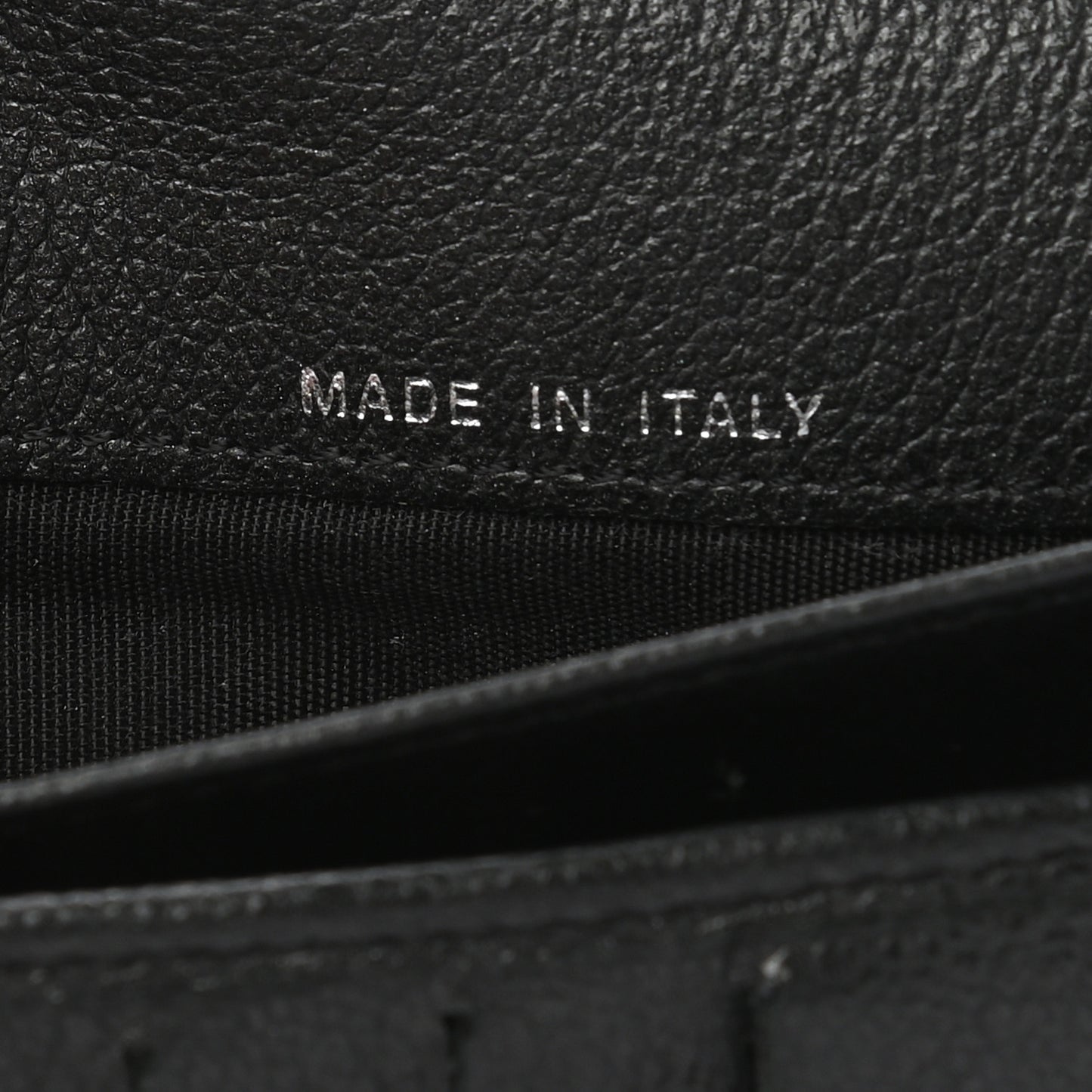 Goatskin Camellia Embossed Yen Wallet Black