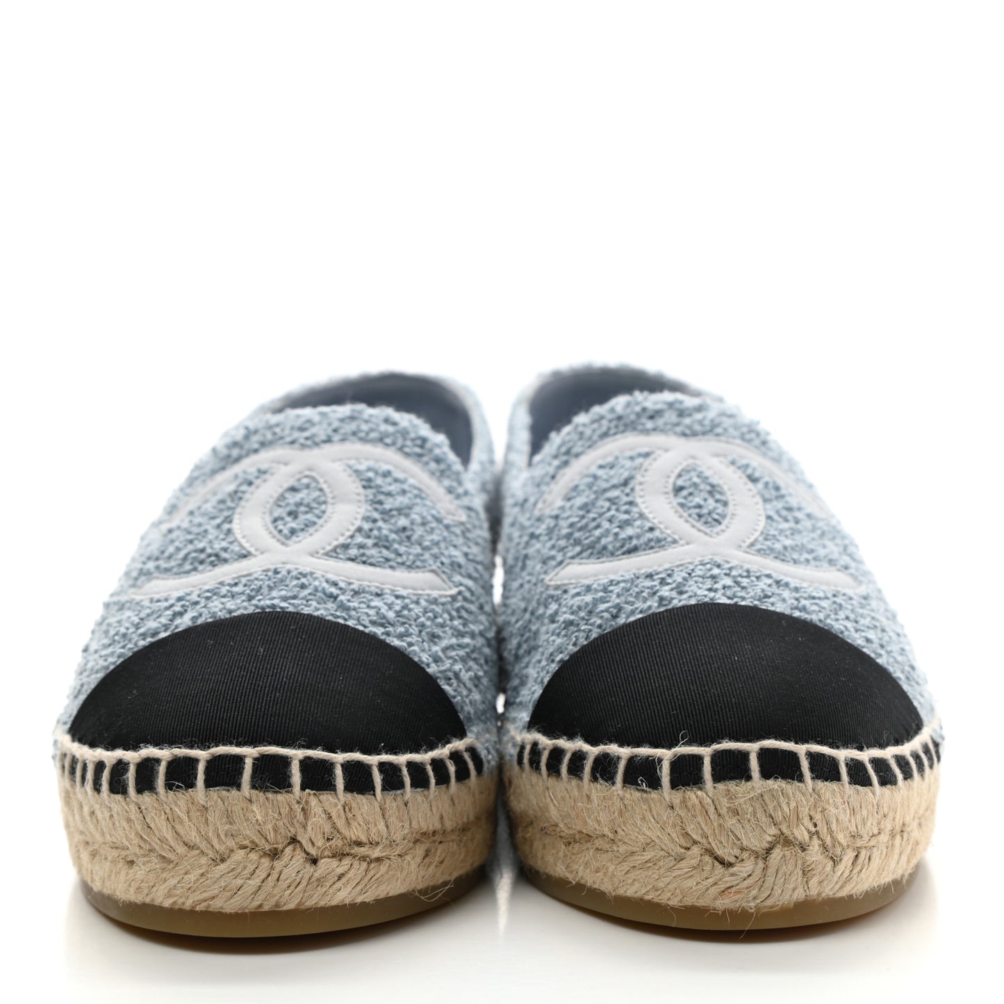 Fabric Grosgrain CC Espadrilles 38 Blue Black