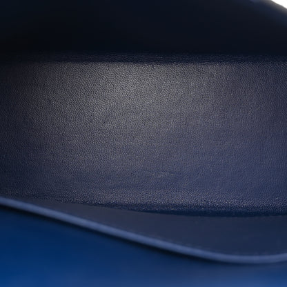 Hermes Madame Calfskin Shiny Alligator Mini Kelly Sellier Touch 20 Bleu Encre 5 of 15