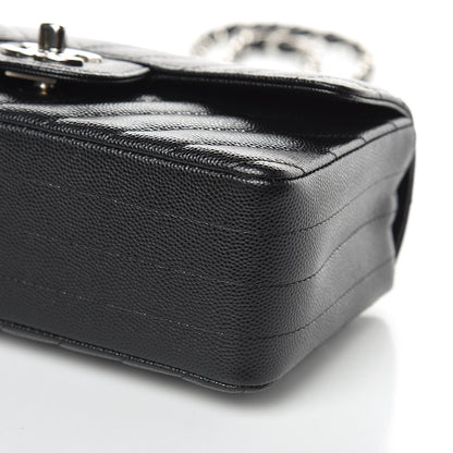 Chanel Caviar Chevron Quilted Mini Rectangular Flap Black 9 of 9