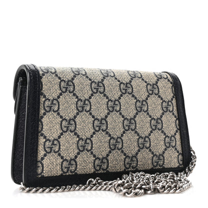 Gucci GG Supreme Monogram Textured Dollar Calfskin Super Mini Dionysus Shoulder Bag Beige Blue 4 of 19