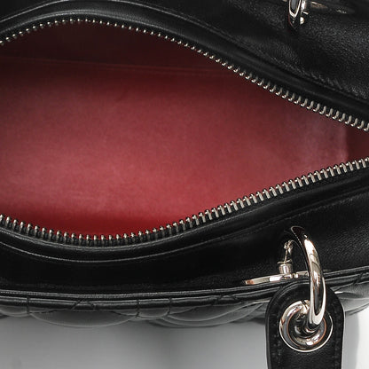 Christian Dior Lambskin Cannage Medium Lady Dior Black 5 of 6