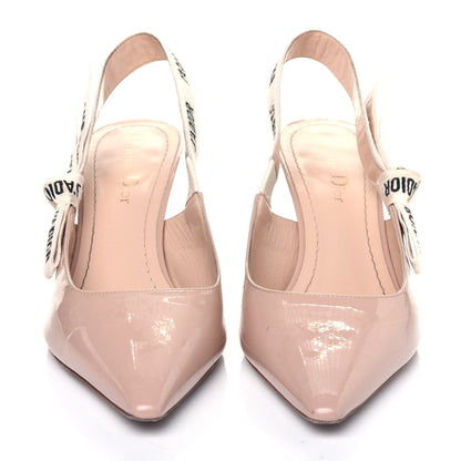 Christian Dior Patent Ribbon J'Adior Slingback 65mm Pumps 37.5 Nude 2 of 14