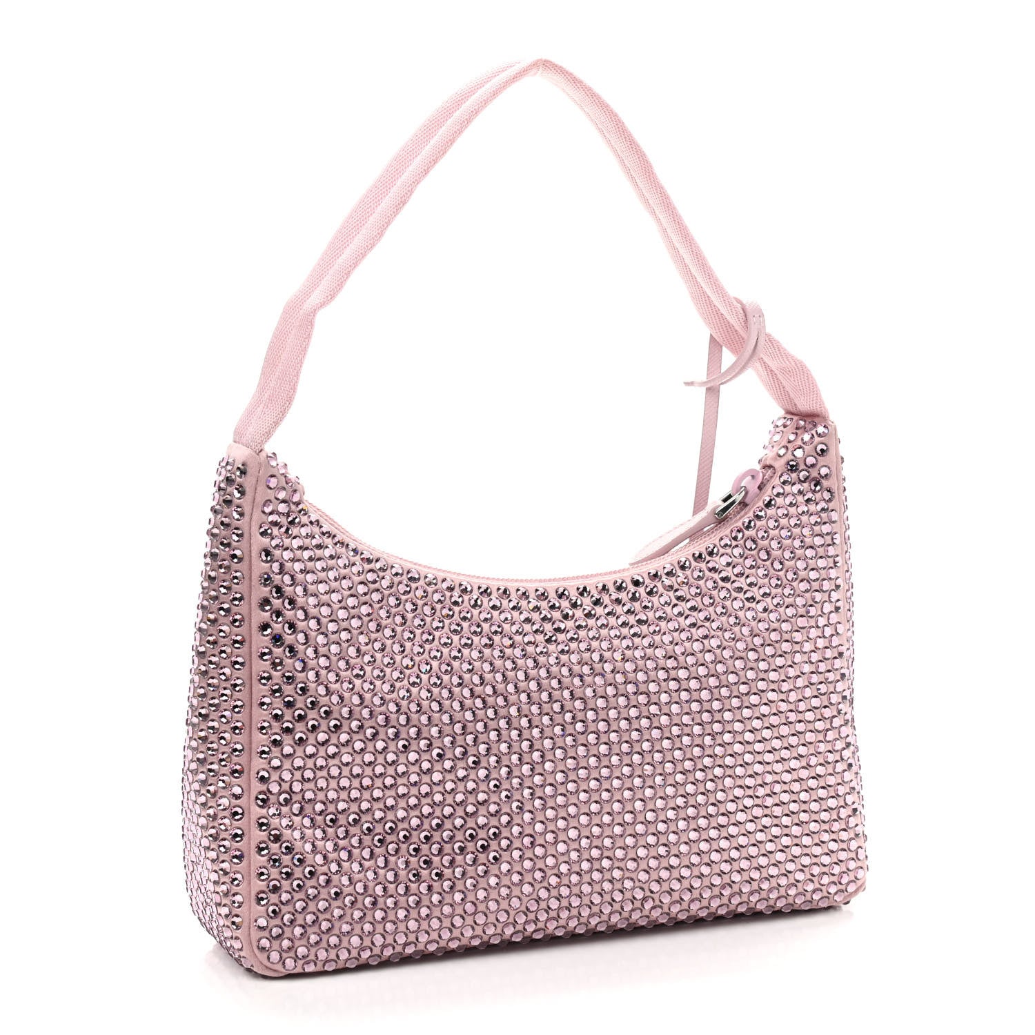Prada Satin Crystal Mini Re-Edition 2000 Bag Alabastro 3 of 9