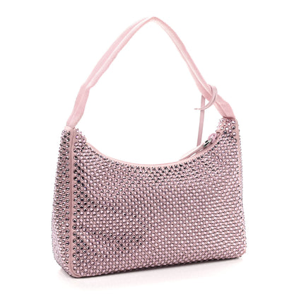 Prada Satin Crystal Mini Re-Edition 2000 Bag Alabastro 3 of 9