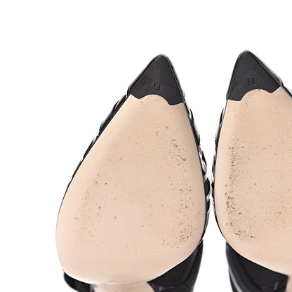 Fendi PVC Vitello FF Colibri 85mm Slingback Pumps 39 Transparent Black 10 of 12