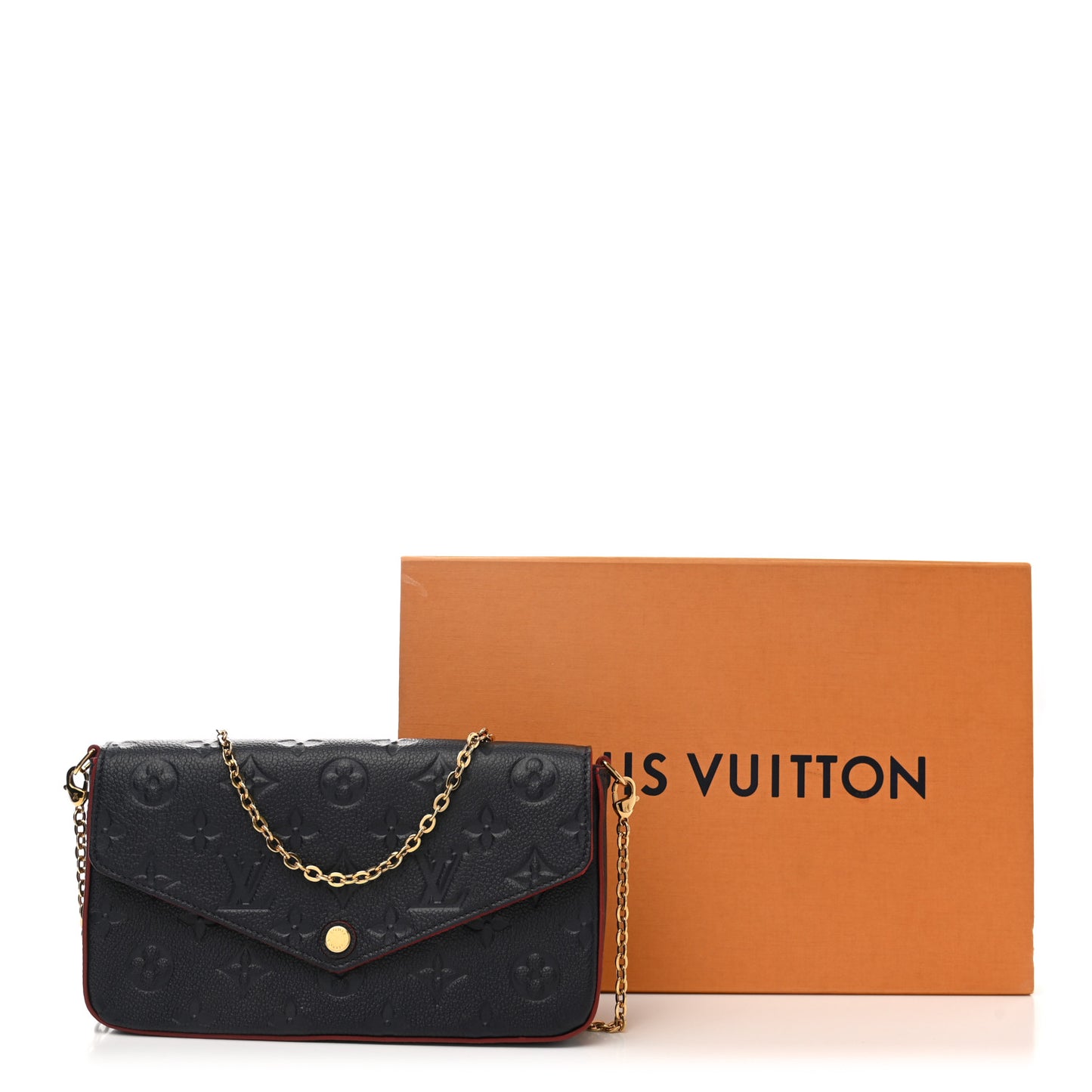 Empreinte Pochette Felicie Chain Wallet Marine Rouge