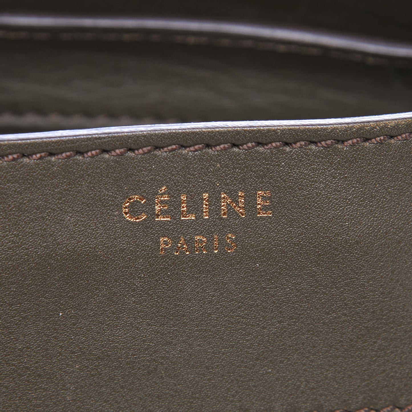 Smooth Calfskin Mini Envelope Luggage Khaki