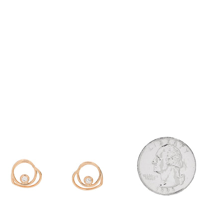 Hermes 18K Rose Gold Diamond TPM Vertige Coeur Earrings 2 of 5