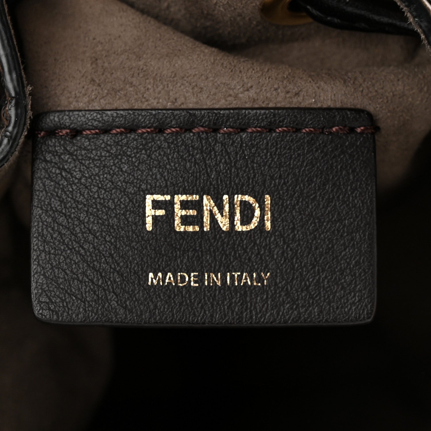 Fendi Vitello Liberty F is Fendi Bi-Color FF 1974 Embossed Mini Mon Tresor Bucket Bag Maya Black 6 of 11