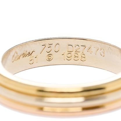Cartier 18K Pink White Yellow Gold 3.8mm Trinity Wedding Band Ring 51 5.75 6 of 6
