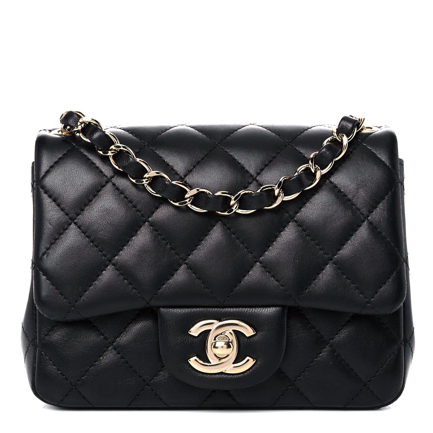 Chanel Lambskin Quilted Mini Square Flap Black 1 of 10