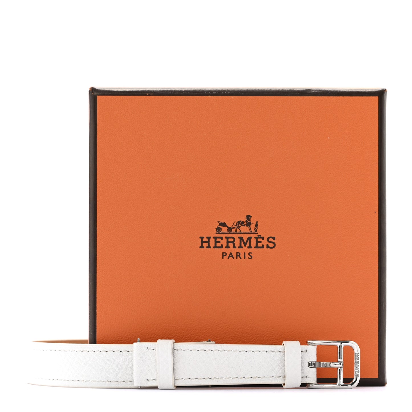 Epsom Heure H Hour Watch PM Double Tour Strap White