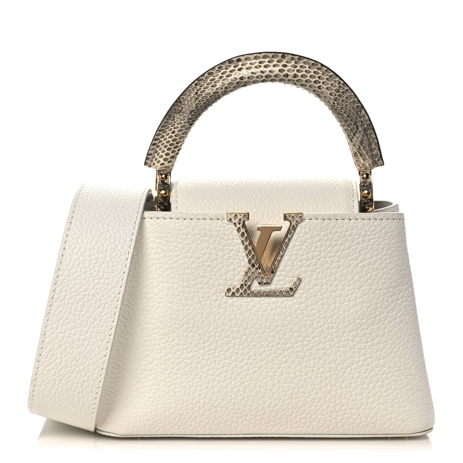 Louis Vuitton Taurillon Ayers Capucines Mini White Snow White 1 of 10