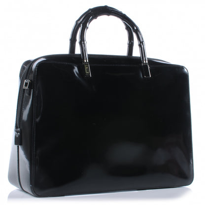 Gucci Patent Leather Bamboo Bag Black 4 of 8