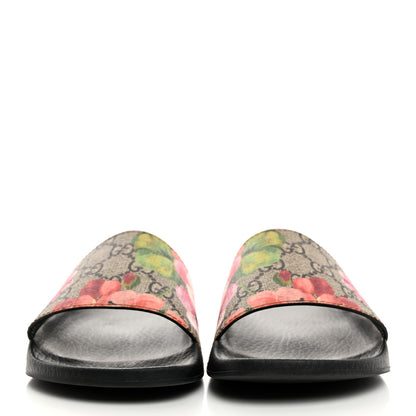 Gucci GG Supreme Monogram Blooms Slide Sandals 36 Beige Multicolor 2 of 9