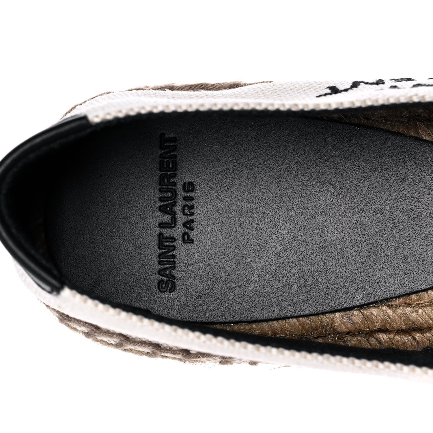 Saint Laurent Canvas Nappa Elba Light Logo Embroidered Espadrilles 38 Panna 8 of 12