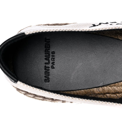 Saint Laurent Canvas Nappa Elba Light Logo Embroidered Espadrilles 38 Panna 8 of 12