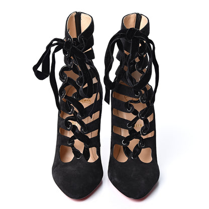 Christian Louboutin Veau Velours Spinetita 100 Ankle Boots 39.5 Black 2 of 9