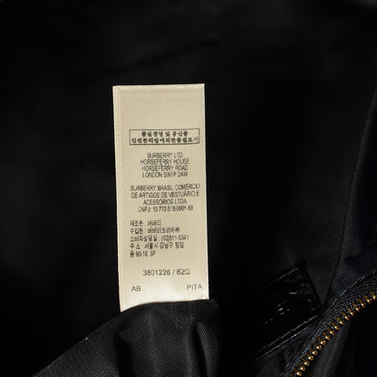 Burberry Beat Check Bridle Calfskin Nylon Medium Landscape Lynher Tote Charcoal 11 of 12