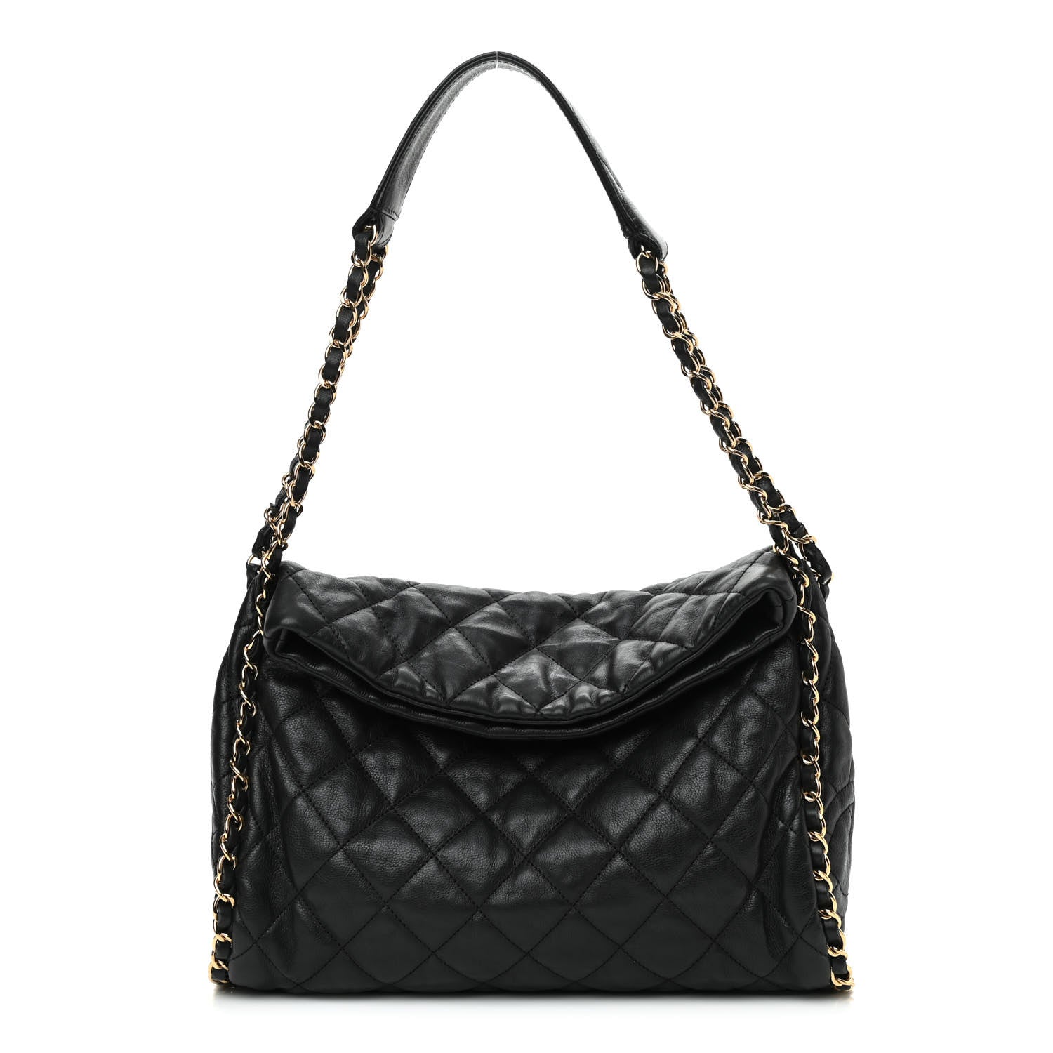 Chanel Calfskin Quilted Medium Chain Me Hobo Black 1 of 9