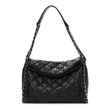 Chanel Calfskin Quilted Medium Chain Me Hobo Black 1 of 9