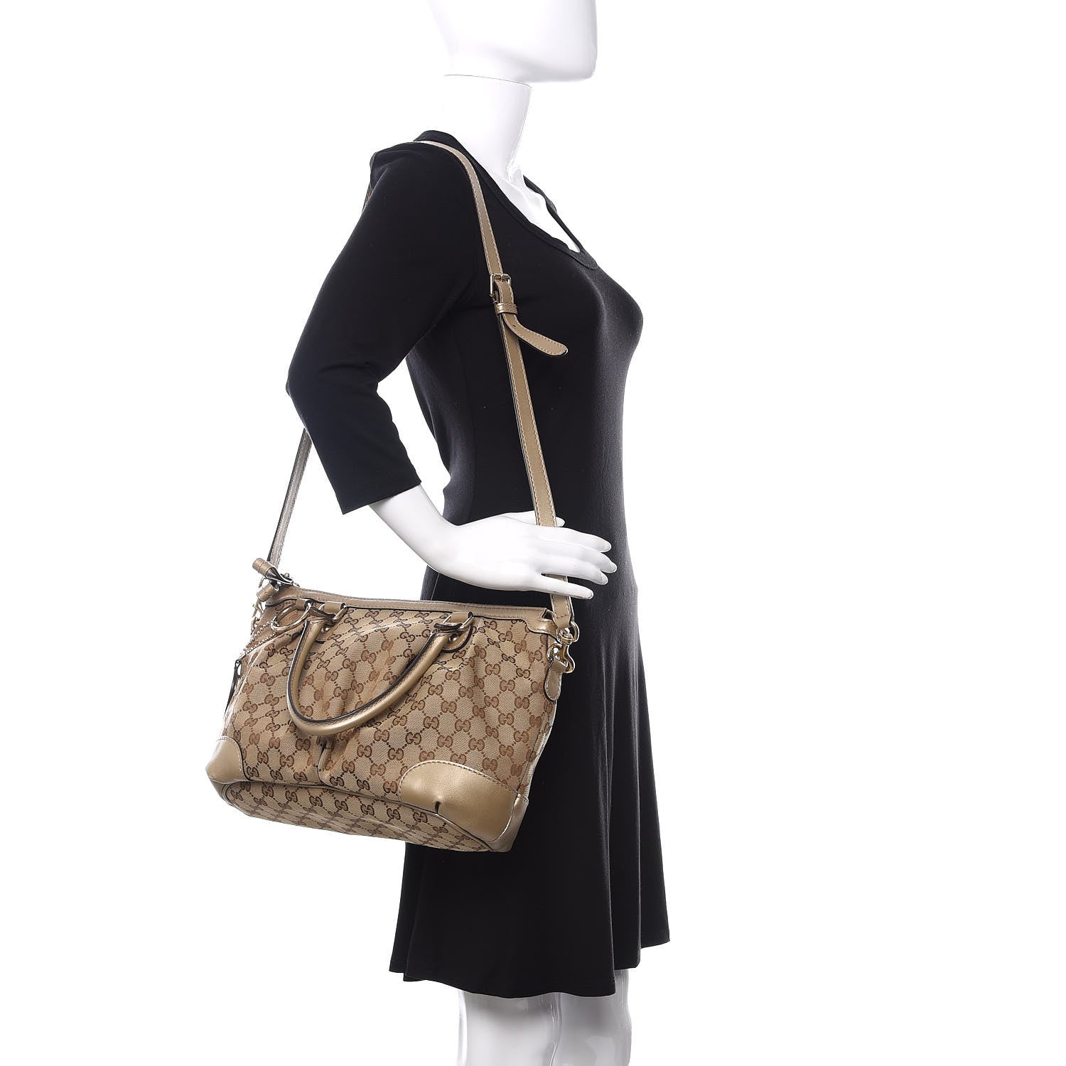 Gucci Monogram Medium Sukey Top Handle Bag Golden Beige 2 of 16