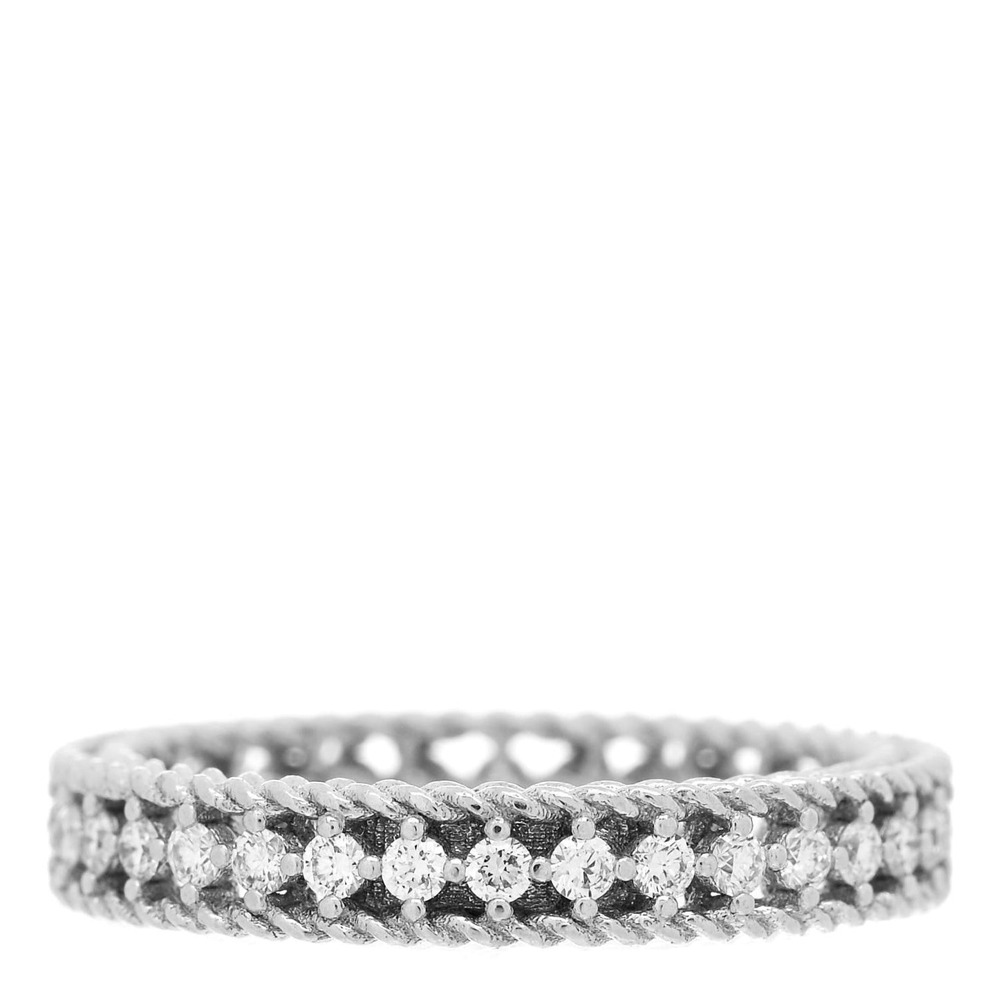 18K White Gold Diamond Symphony Princess Band Ring 49 5