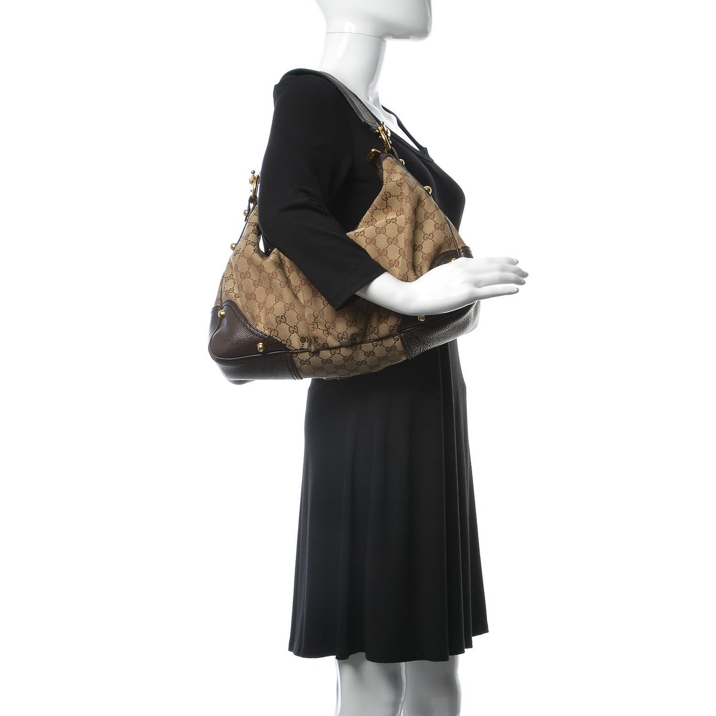 Monogram Medium Jockey Hobo Dark Brown
