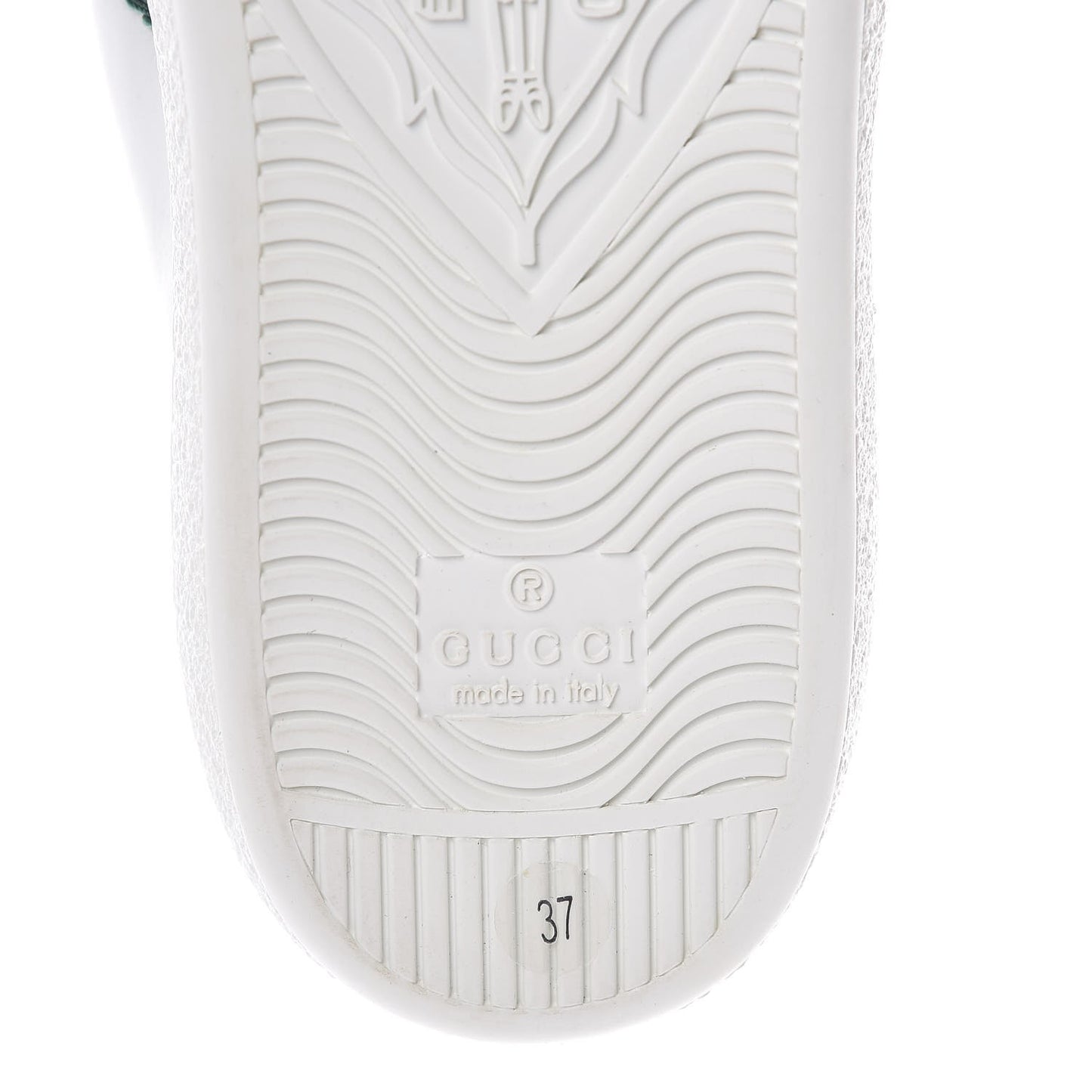 Calfskin Ayers Bee Embroidered Womens Ace Sneakers 37.5 White Green