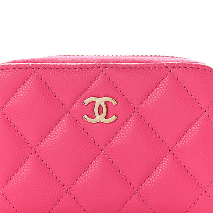 Chanel Caviar Quilted Zip Coin Purse Pink 8 of 9