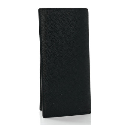 Christian Dior Grained Calfskin CD Vertical Long Wallet Black 3 of 8