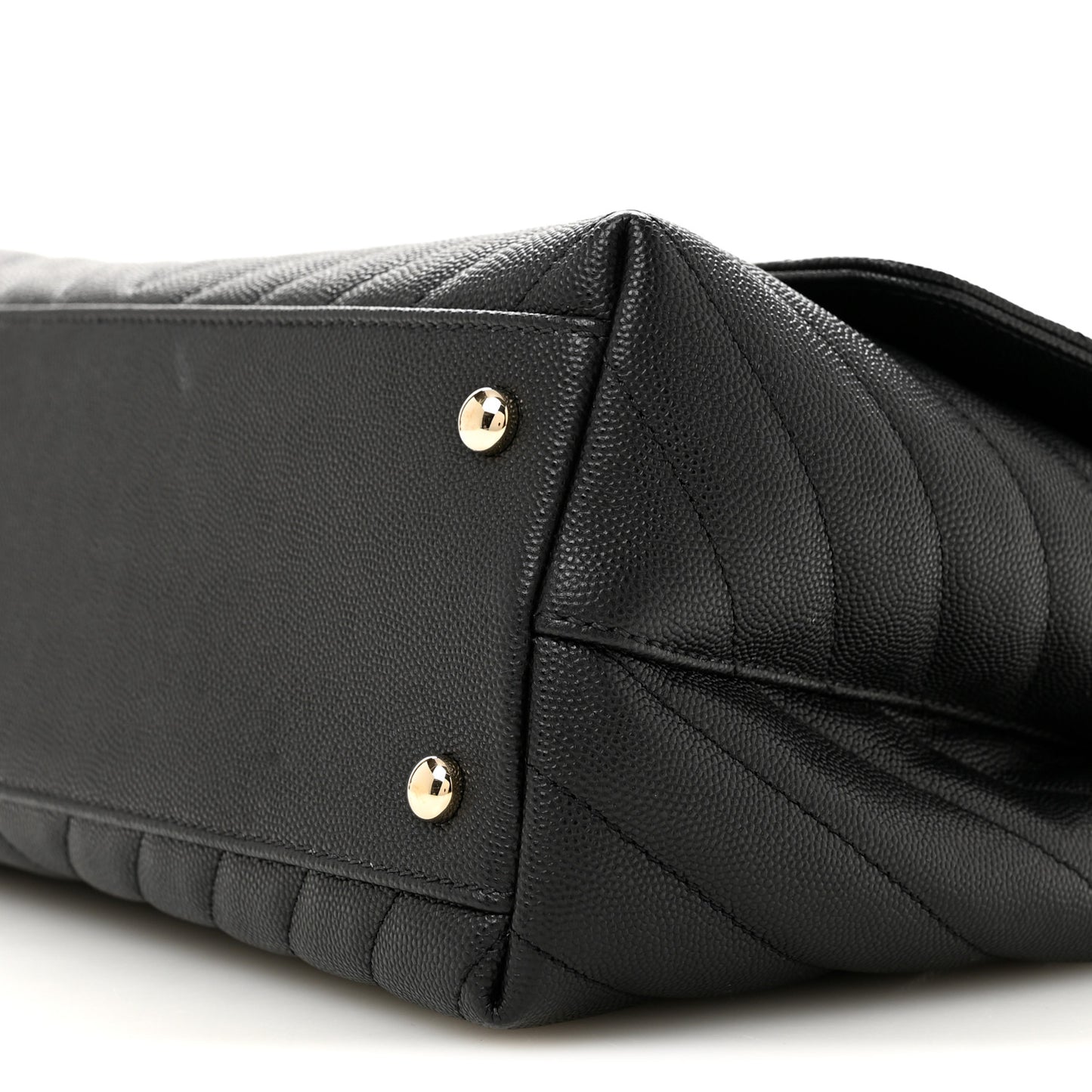Caviar Lizard Embossed Quilted Chevron Small Coco Handle Flap Black