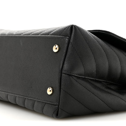 Chanel Caviar Lizard Embossed Quilted Chevron Small Coco Handle Flap Black 10 of 10