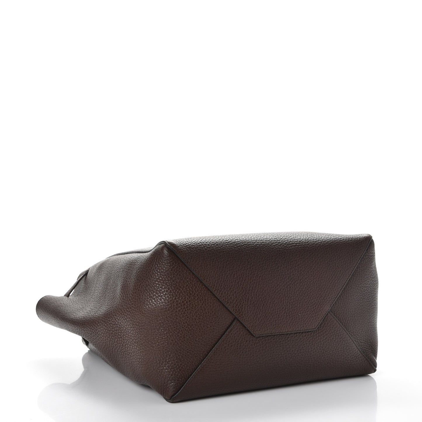 Shiny Grained Calfskin Medium Belt Cabas Phantom Brown