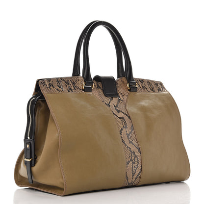Saint Laurent Calfskin Python Medium Cabas Chyc Brown 3 of 9