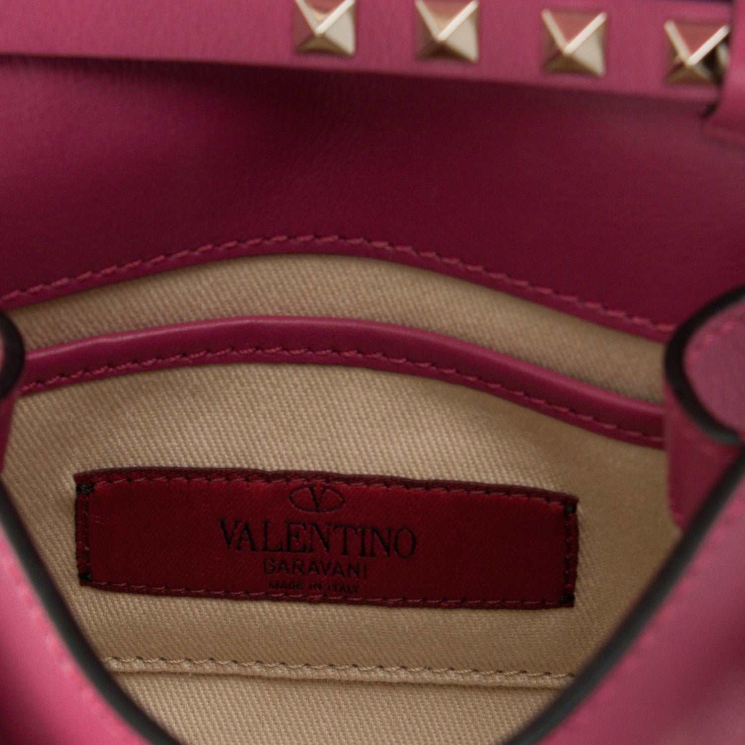 Valentino Garavani Vitello Mini Rockstud Flip Lock Crossbody Bag Deep Cyclamin 6 of 6