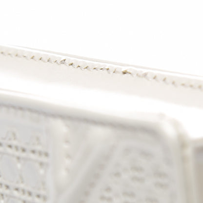 Christian Dior Patent Micro-Cannage Diorama Wallet on Chain Pouch White 10 of 10