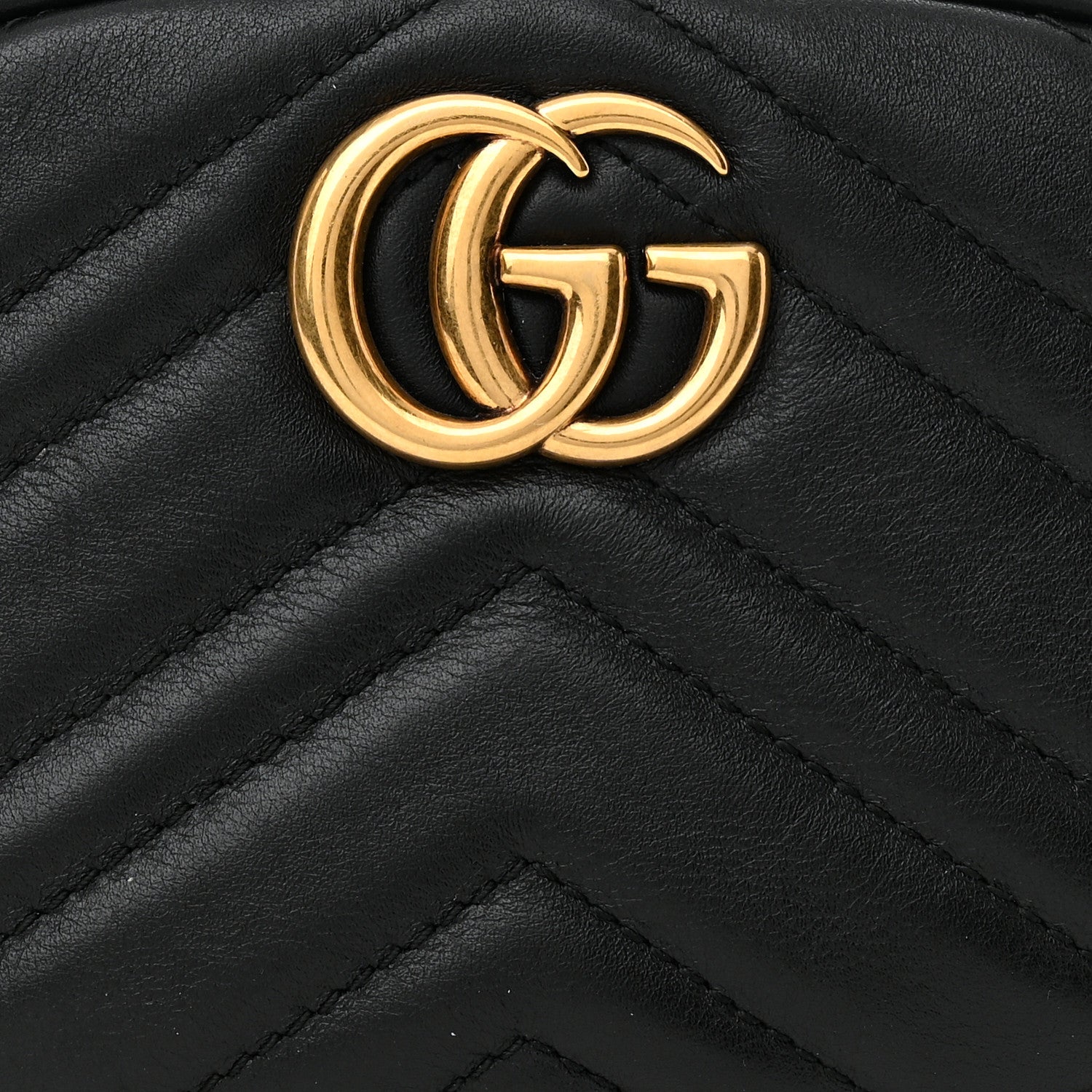 Gucci Calfskin Matelasse GG Marmont Belt Bag 85 34 Black 8 of 15