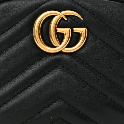 Gucci Calfskin Matelasse GG Marmont Belt Bag 85 34 Black 8 of 15
