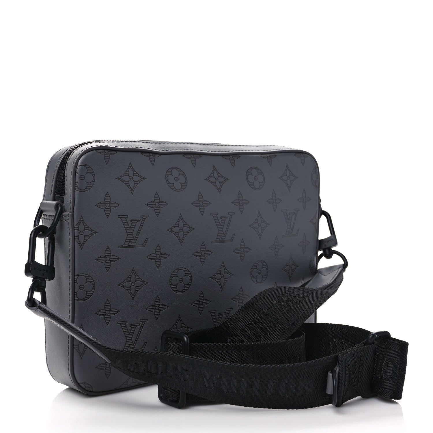 Louis Vuitton Calfskin Monogram Shadow Duo Messenger Anthracite Gray 2 of 8