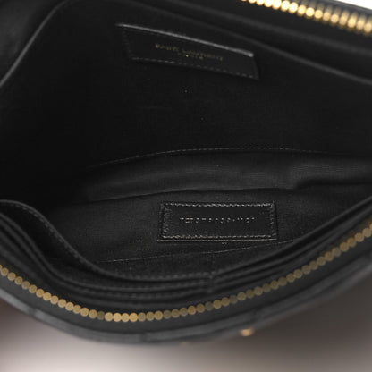 Saint Laurent Calfskin Matelasse Chevron Monogram A5 Wristlet Black 5 of 8