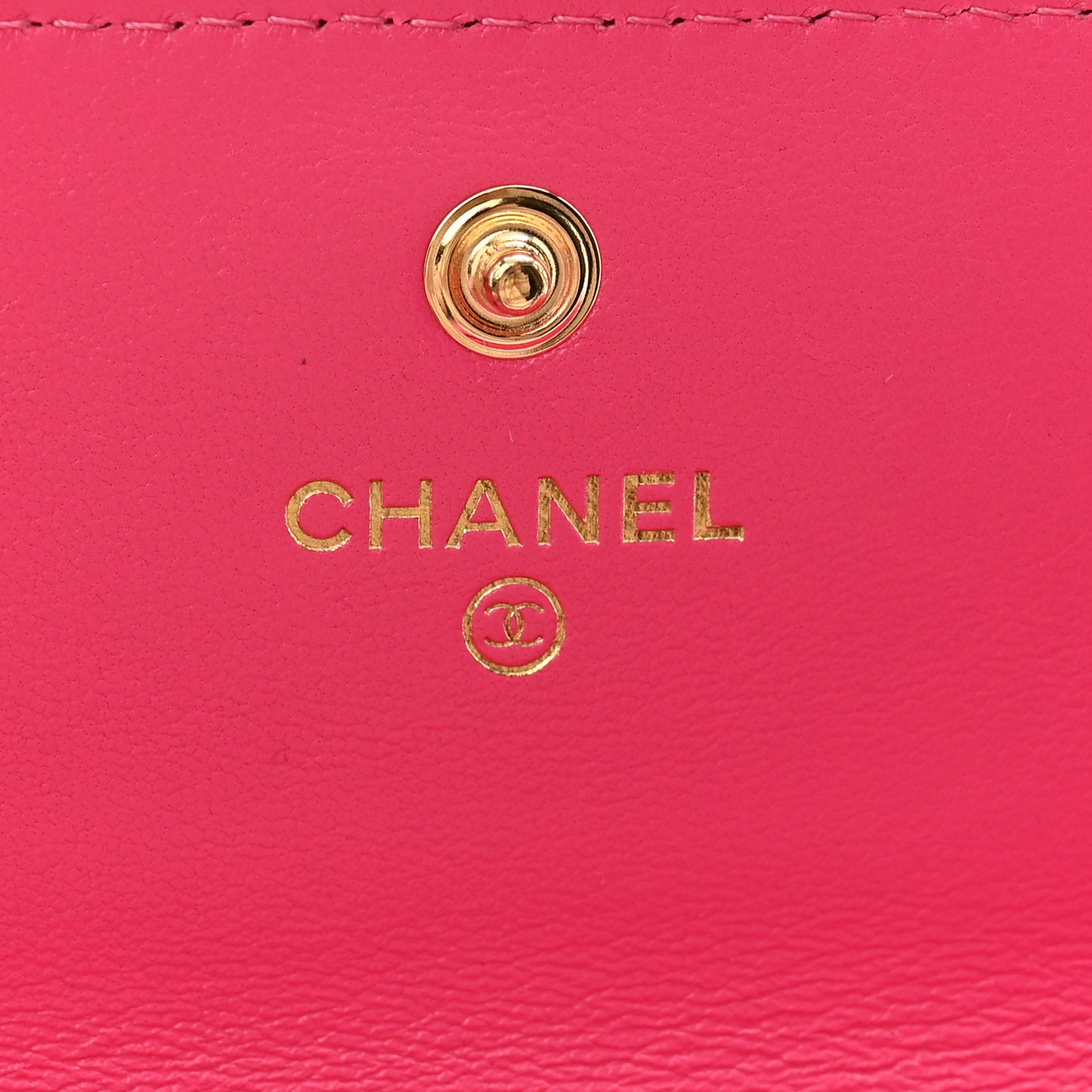 Lambskin Quilted Chanel 19 Flap Wallet Dark Pink