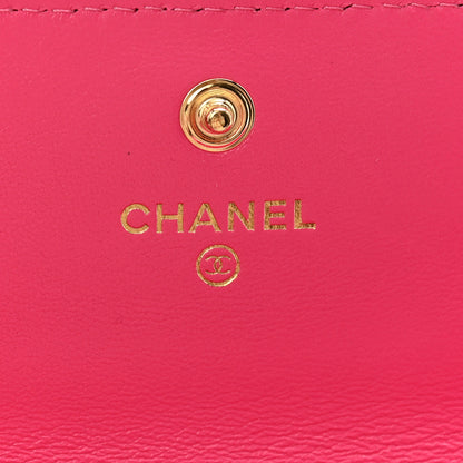 Chanel Lambskin Quilted Chanel 19 Flap Wallet Dark Pink 7 of 12