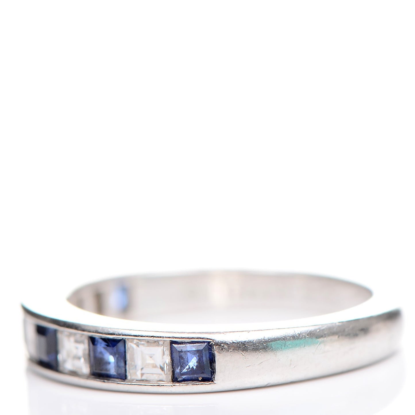 Platinum Diamond Blue Sapphire Ring 49.5 5