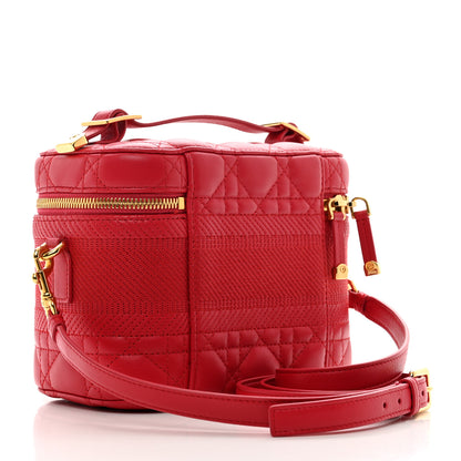 Christian Dior Lambskin Cannage Small Diortravel Vanity Case Red 4 of 9