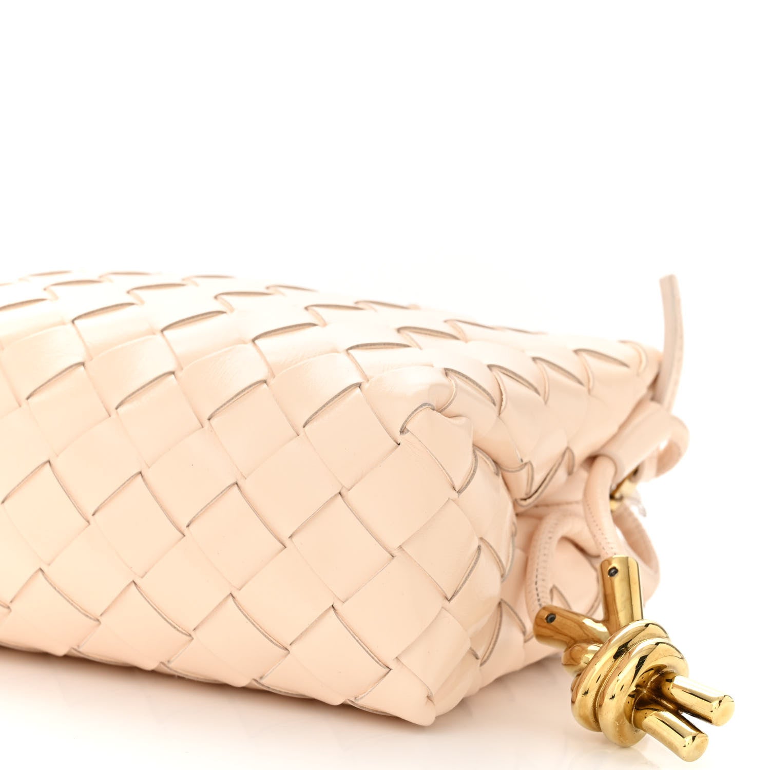 Bottega Veneta Patent Nappa Intrecciato Metallic Knot Mini Loop Camera Bag Macaroon 9 of 9
